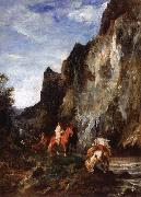 Arab Horsemen in a Gorge Eugene Fromentin
